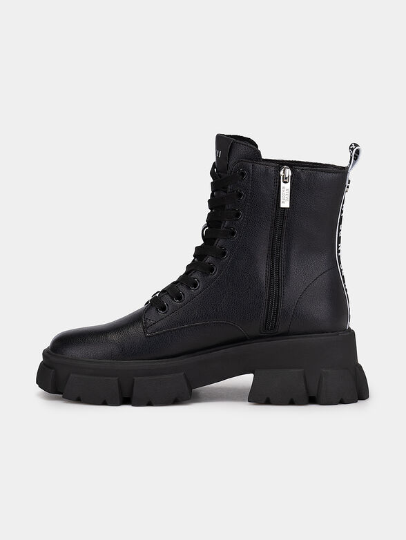 TANKER leather boots with metal logo plate - 4