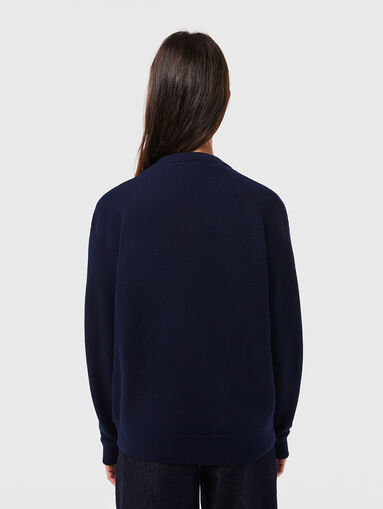 Dark blue wool sweater - 3