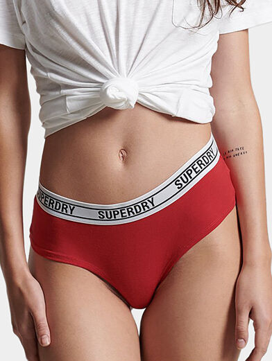 Red briefs with branded logo straps - 1