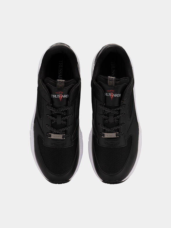 HOLLY black sneakers with metal logo detail - 6