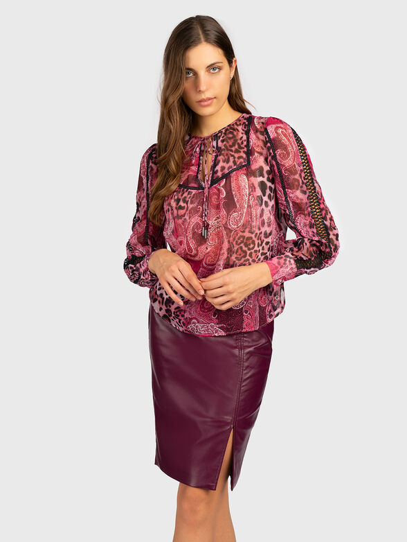 Blouse BRIGIDA with animal print  - 1