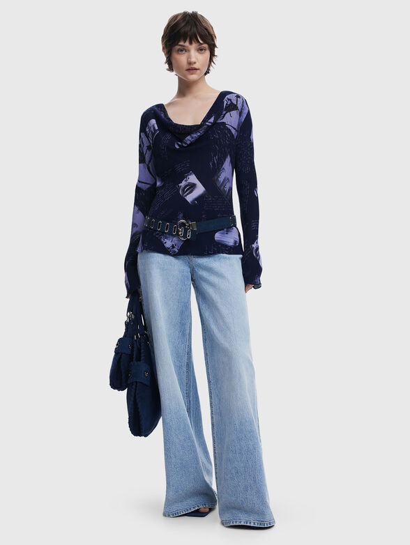 Long sleeve blouse with print - 2