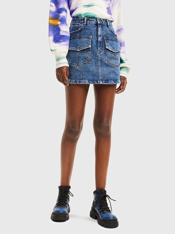 Пола с висока талия и кристали  - 1