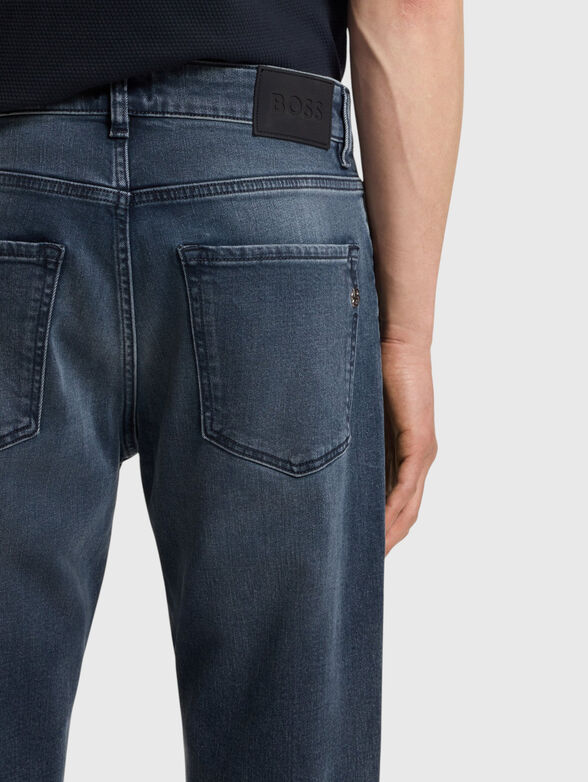 Dark blue cotton jeans - 3