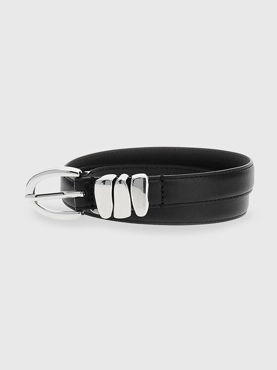Leather belt with silver details - 1