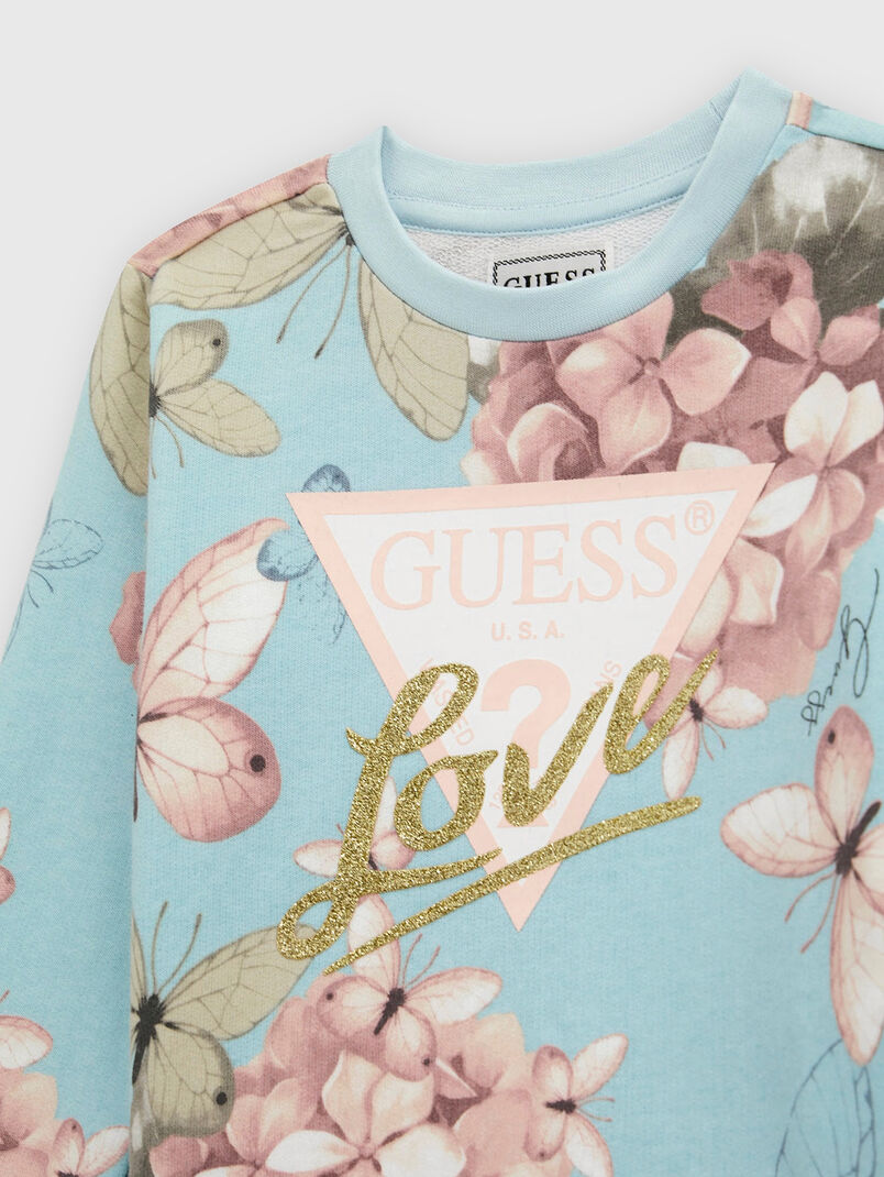 Sweatshirt with floral print and logo - 3