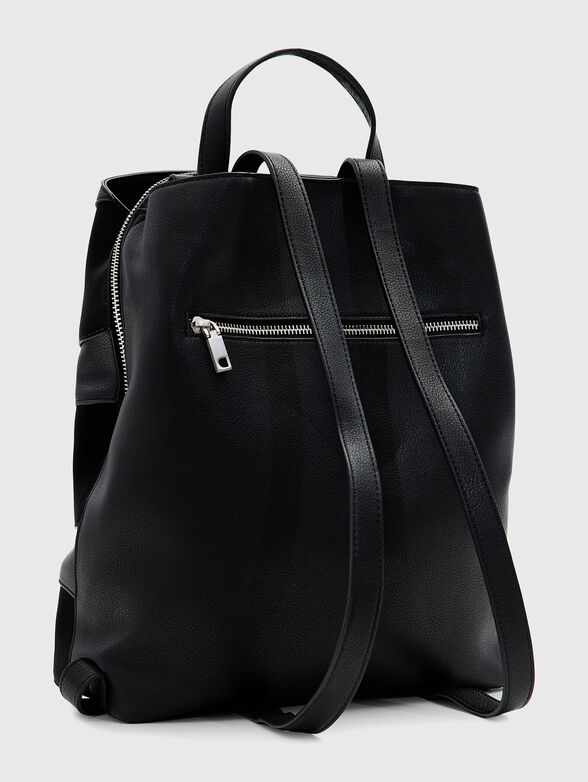 Black backpack with logo detail  - 2