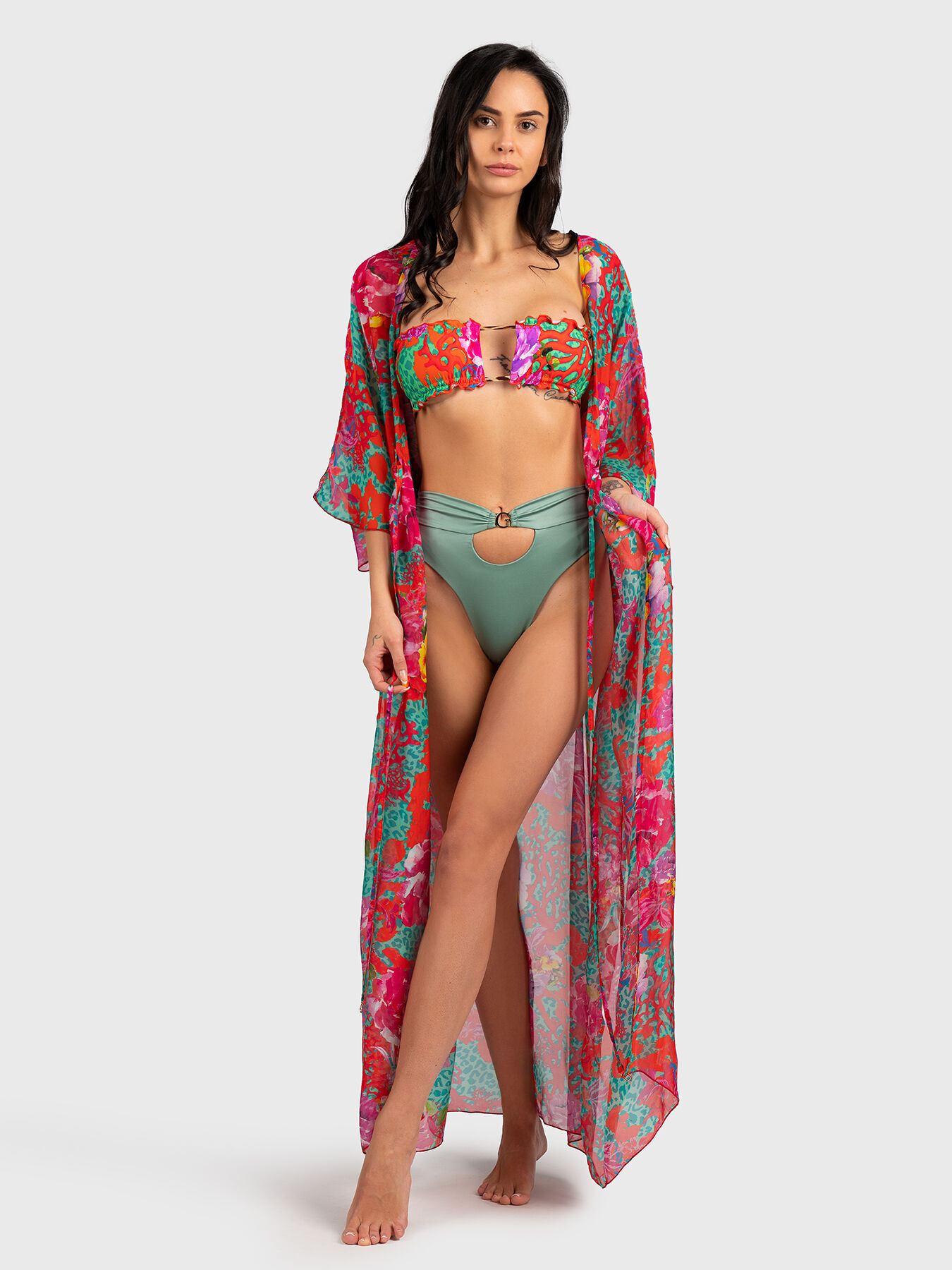 ERYN beach kimono with floral print brand GUESS — Globalbrandsstore.com/en