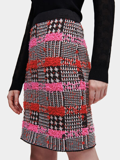 Boucl&eacute; checkered skirt  - 3