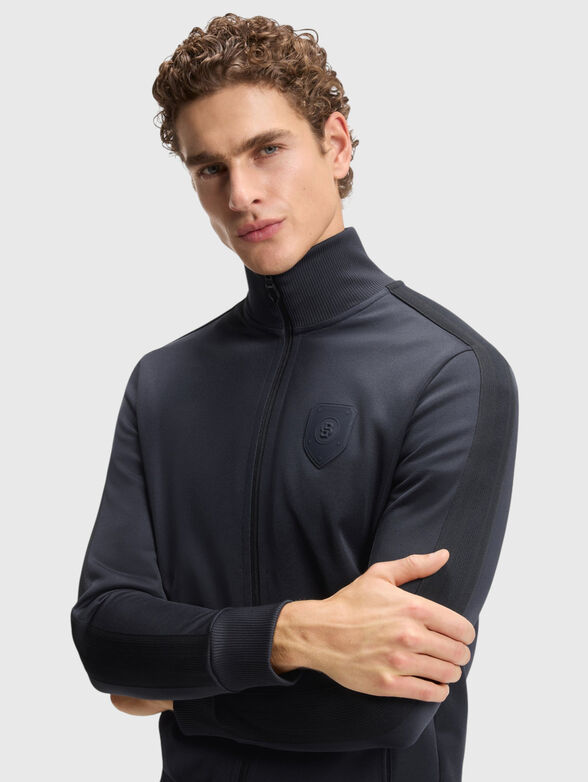 Cotton blend sweatshirt with zip - 4