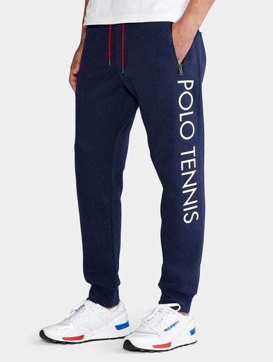 Sports pants with logo inscription - 1