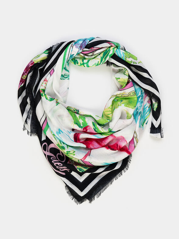 CORA Scarf with flamingo print - 1