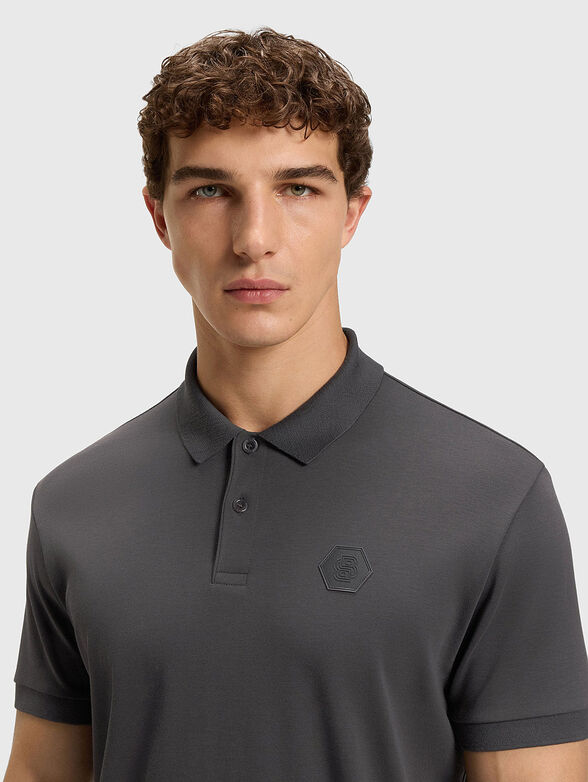 Grey polo shirt with logo - 4