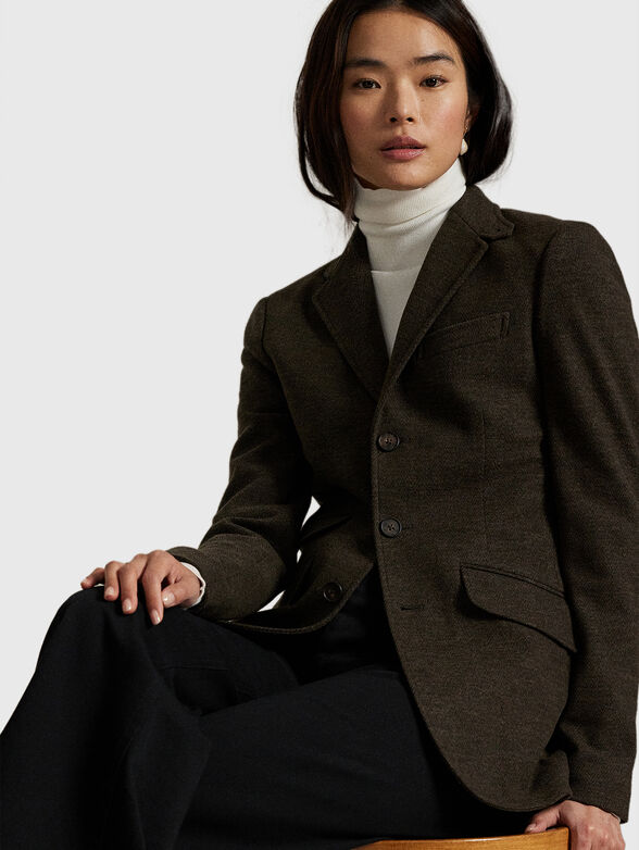 Slim wool blend blazer - 6