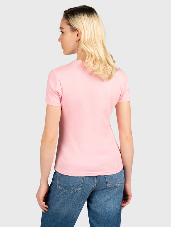 Pink cotton T-shirt with logo accent - 2