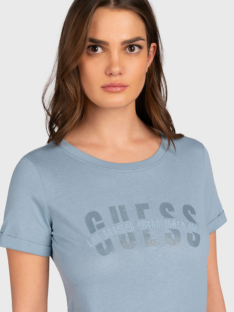AGATA blue T-shirt with logo print - 3