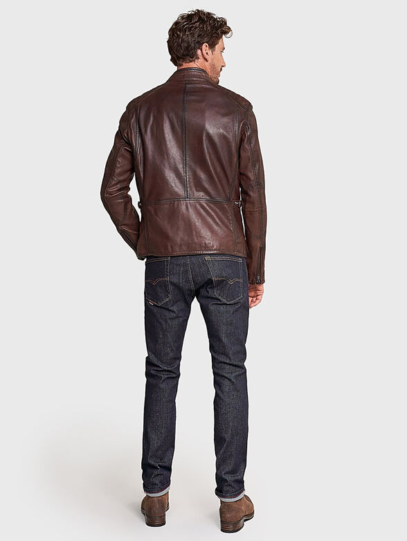 Leather jacket in brown color - 3