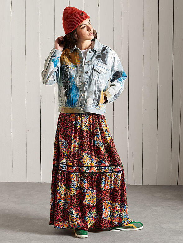 Denim jacket with colorful print  - 2