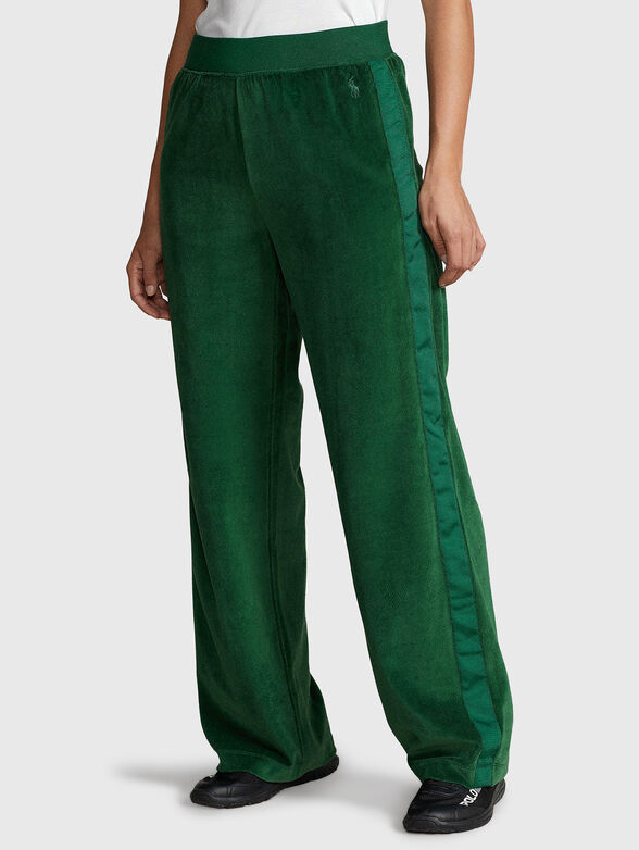 Sports trousers in velvet fabric - 1