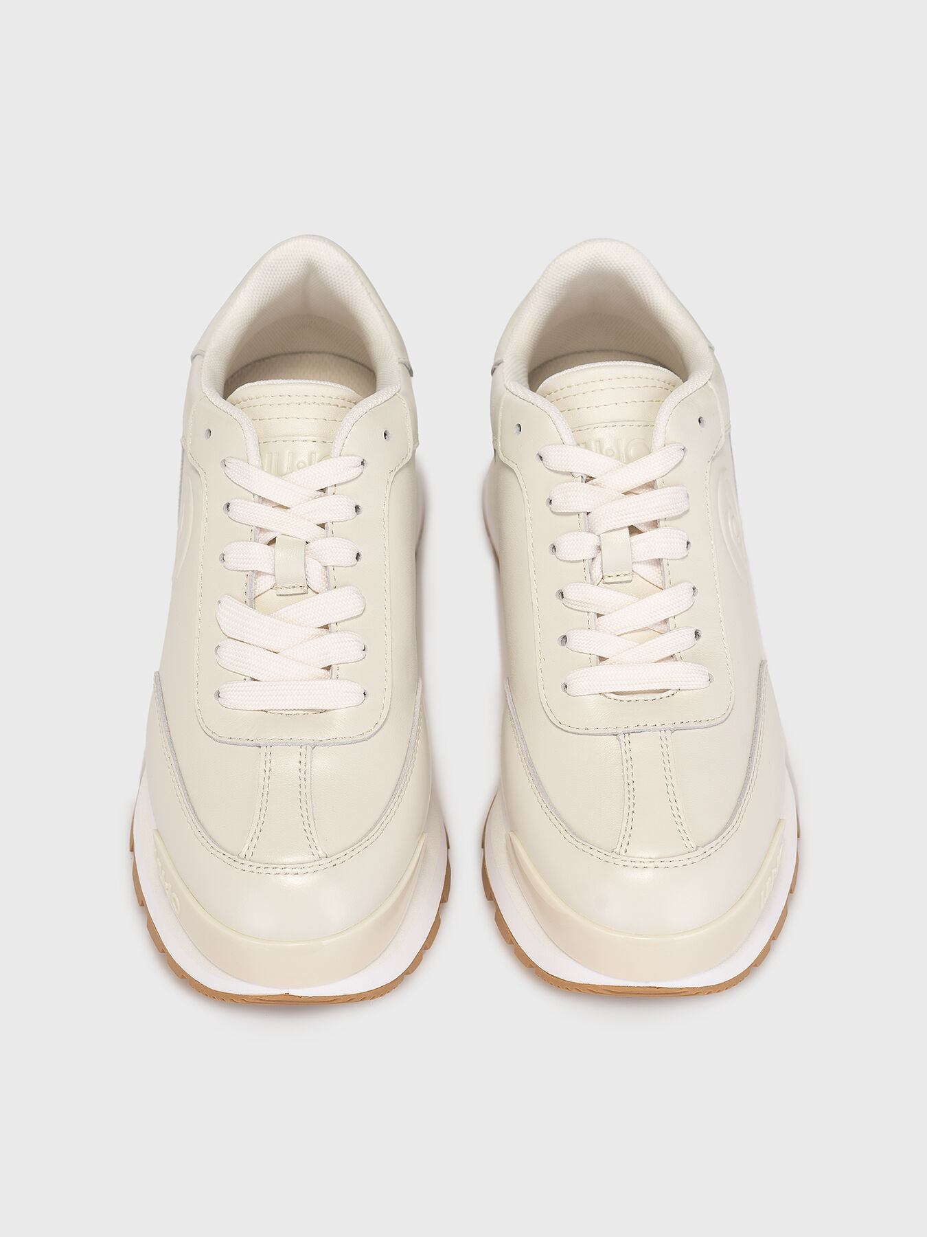 AMAZING 02 leather sneakers with inscription brand LIU JO