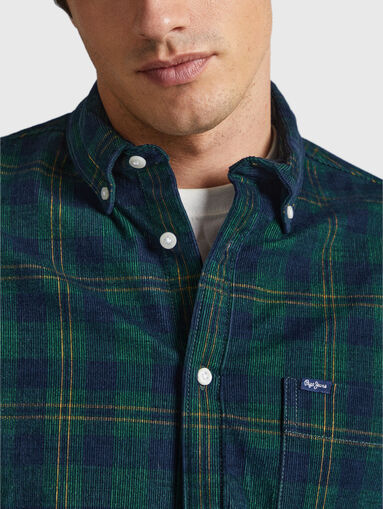 Cotton shirt with checked print - 5