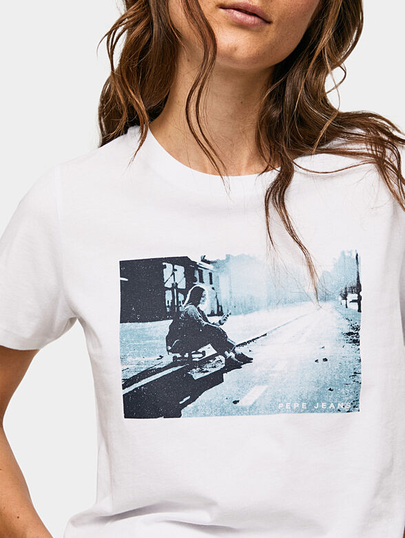  MILA white T-shirt with contrasting print - 4
