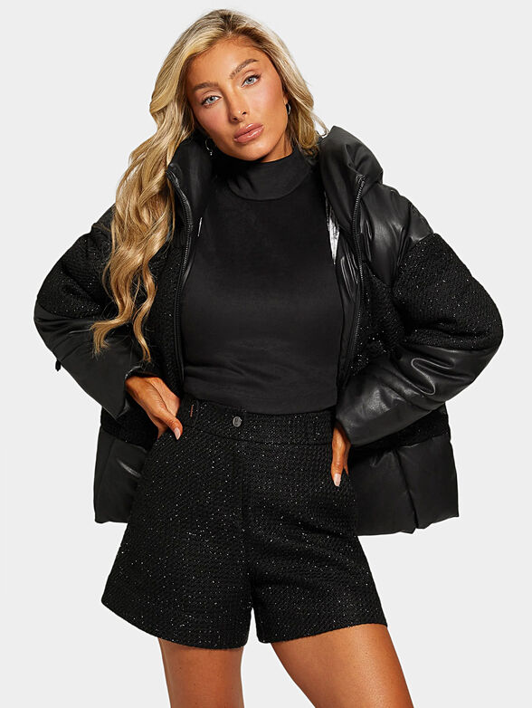 LEA padded jacket with boucle' insert - 3