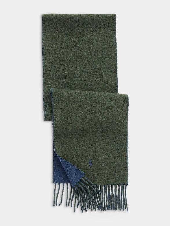 Reversible  scarf with fringe and logo - 1