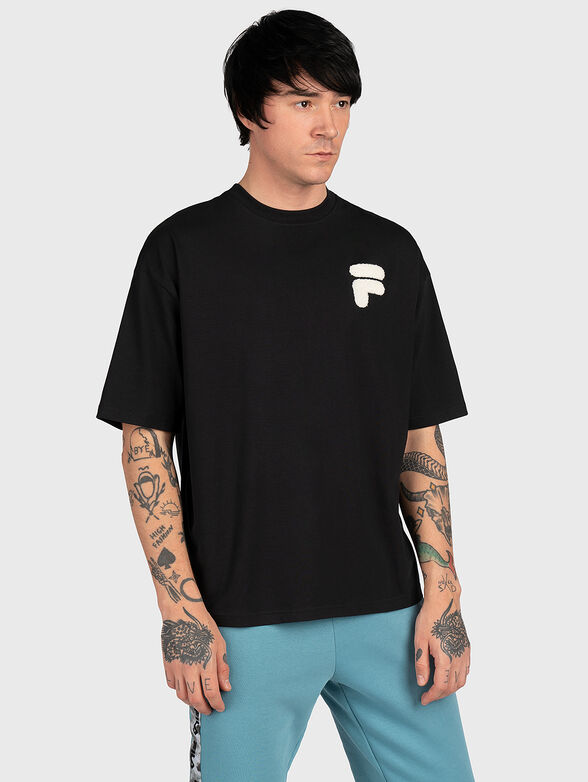 COTTENS black T-shirt with print on the back - 1