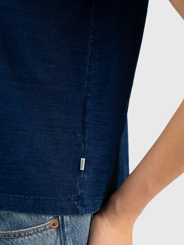 Cotton T-shirt with triangular logo - 4