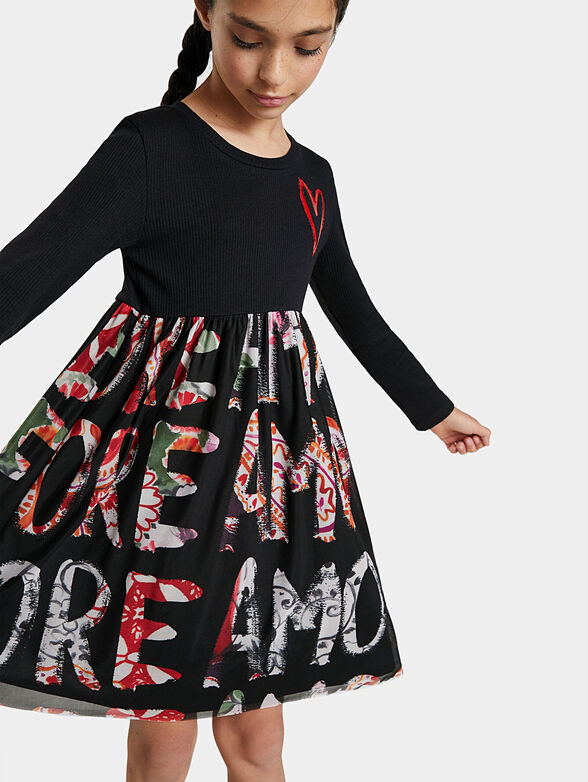 Dress with contrasting prints - 1