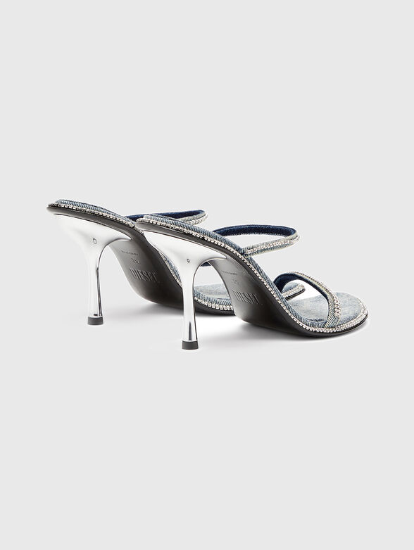 D-HAVANNA SDL heeled mules in rhinestones denim - 3