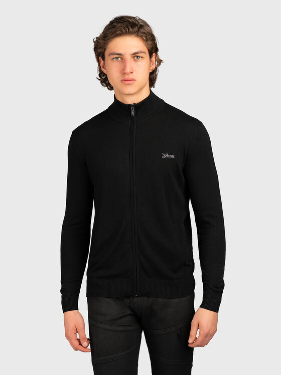 Black cardigan with zip - 1