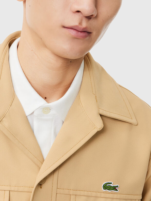 Beige overshirt with pockets - 4