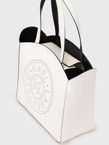 K/CIRCLE perforated bag in white  - 5