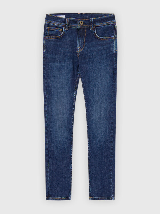 Navy blue low-waist skinny jeans - 1