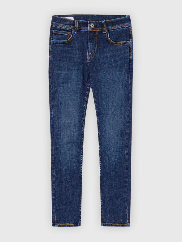 Navy blue low-waist skinny jeans - 1