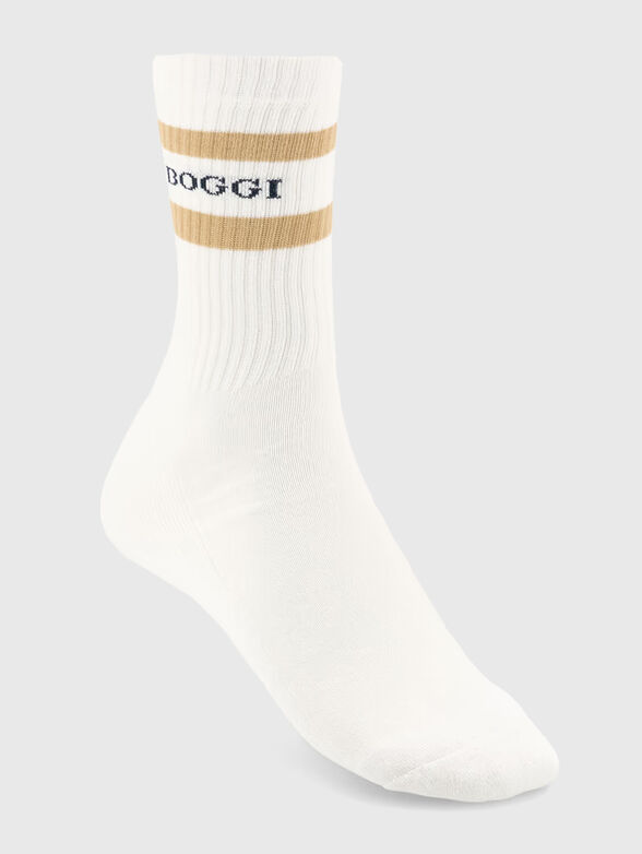 White socks with a contrasting logo - 1