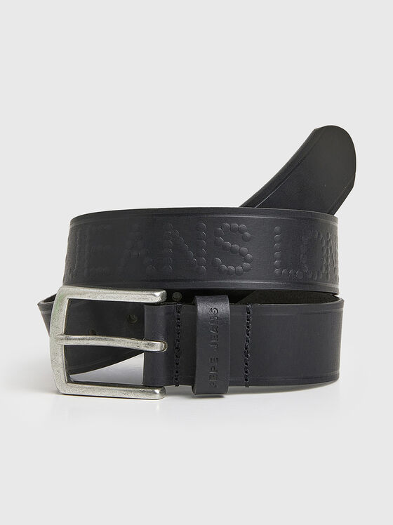 MASON black leather belt with logo - 1