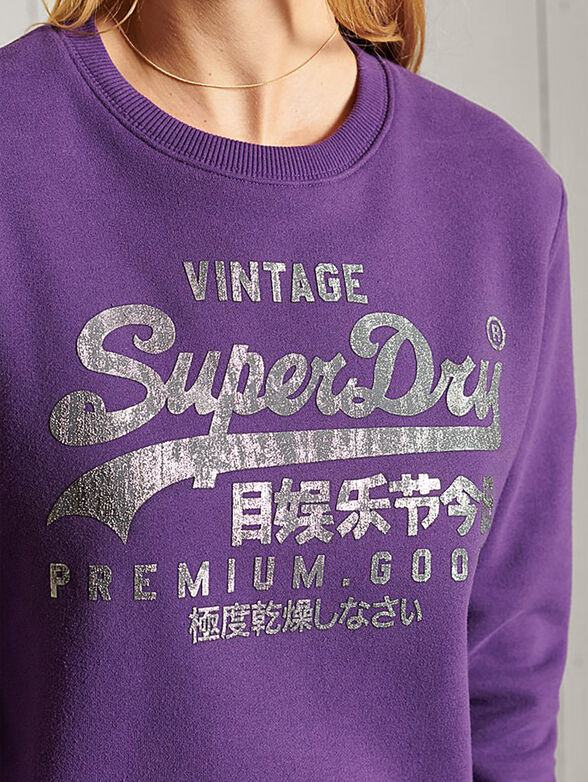 Purple sweatshirt with vintage logo print - 3