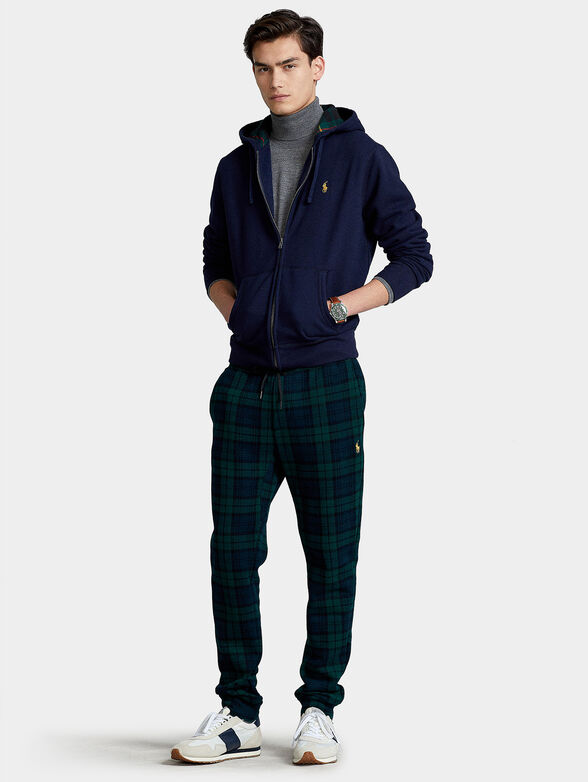 Blue sweatshirt with hood and zipper - 4