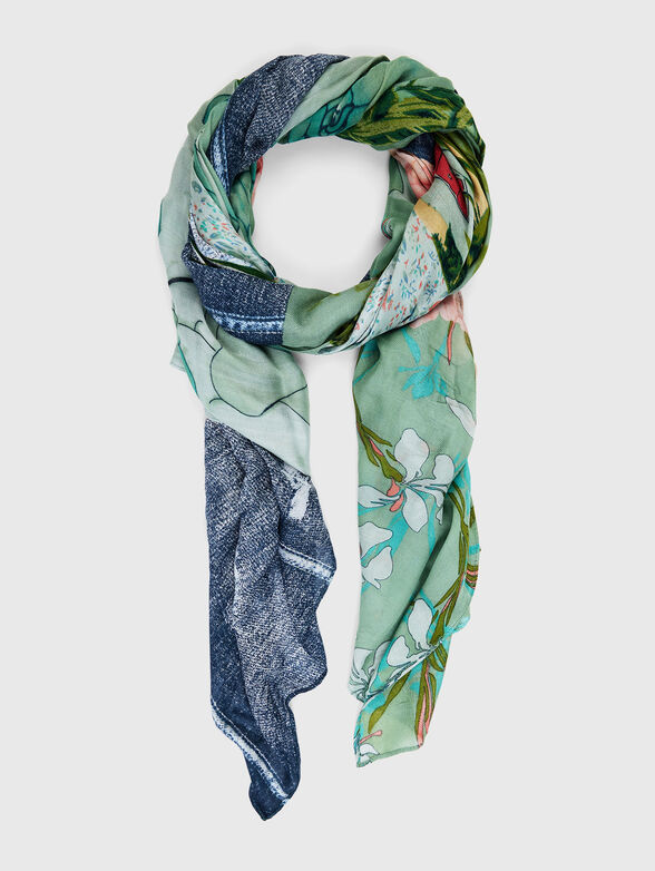 Scarf with patchwork print - 1