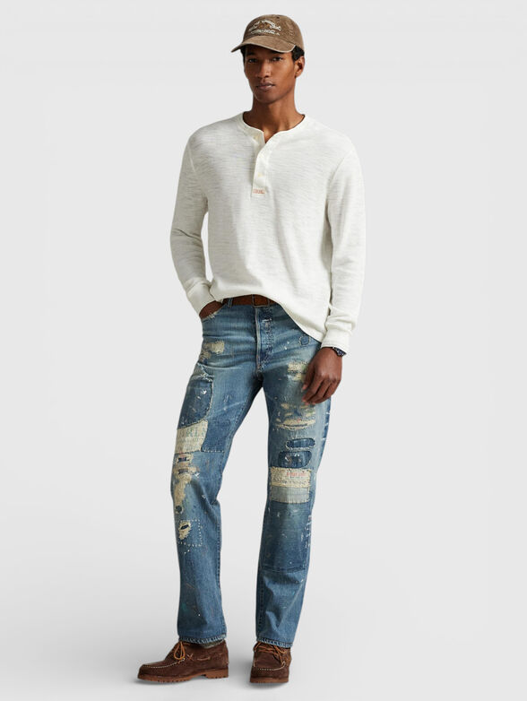 Cotton blouse with long sleeve - 2