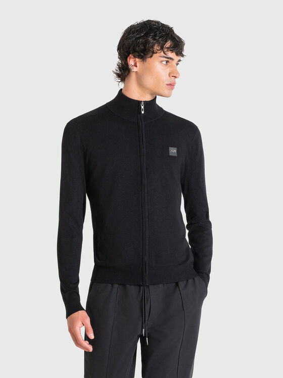 Слим жилетка от вискозен бленд с цип - 1