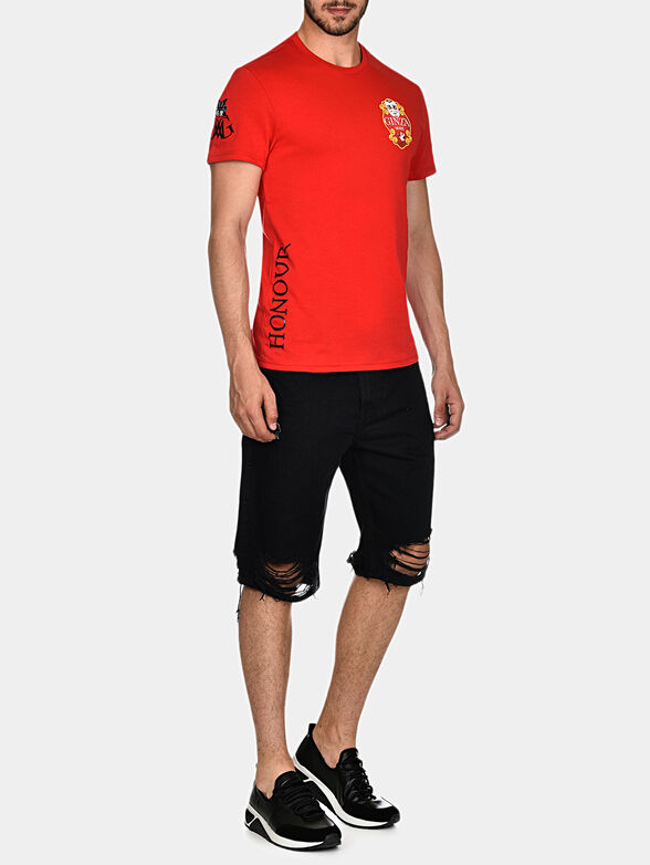 GMTS025 T-shirt  with print and embroidery - 3