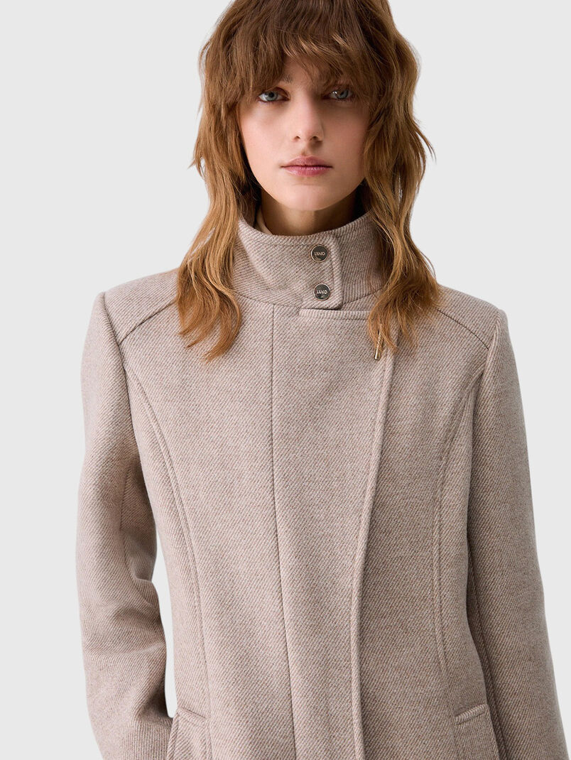 Beige wool coat - 3