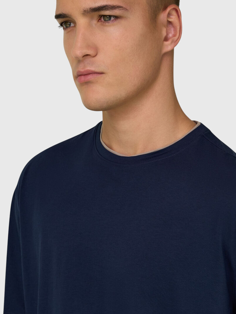 Navy cotton t-shirt - 3