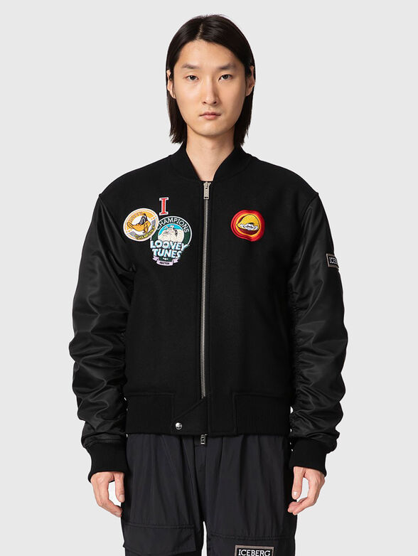 Bomber jacket with cartoon characters  - 1