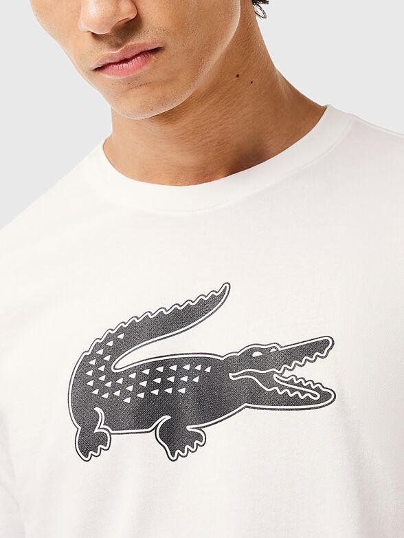 White T-shirt with contrasting logo print - 4