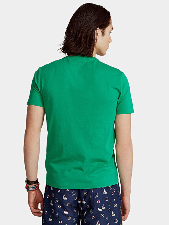 Green T-shirt with logo embroidery - 2